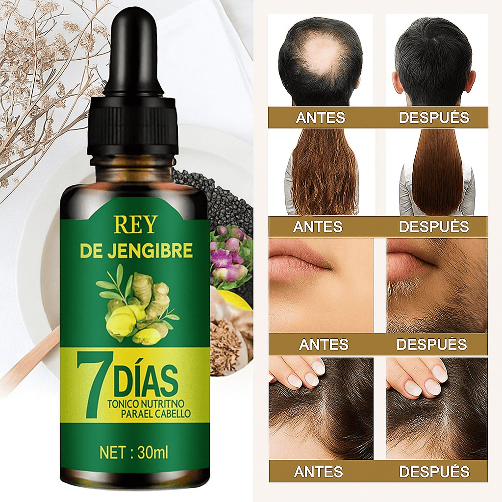 🚨Gran lanzamiento⚡️ Paga 1 Lleva 2 - Serum Jengibre Anti Caída y Crecimiento acelerado 7days™